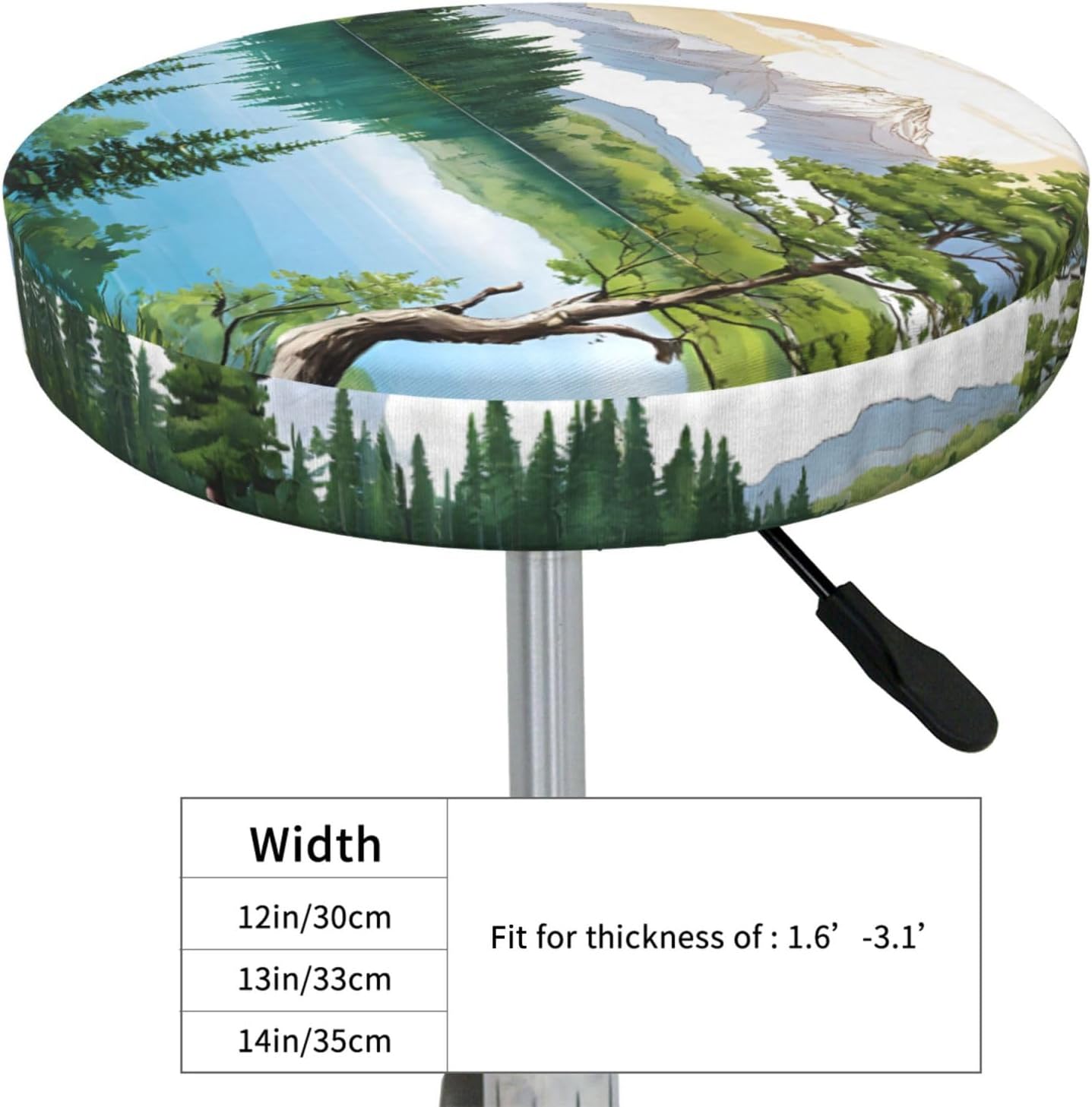 Round Bar Stool Seat Cover for Home Kitchen Dining Chair - 13 inch