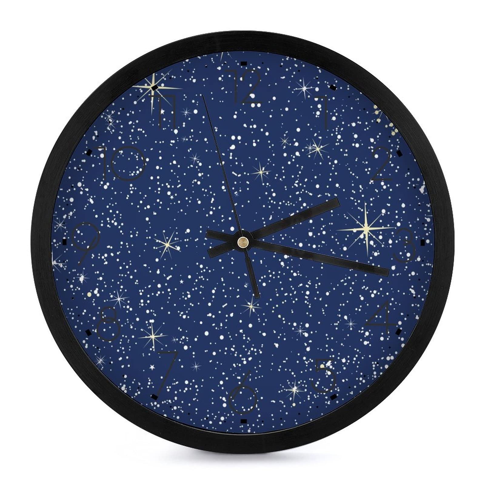 Horloge murale ronde étoiles déco cuisine et salon moderne 25cm
