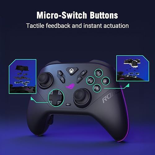 Miniatura 6 de ASUS ROG Raikiri II Xbox Wireless Gaming Controller 2.4GHzBT3.5mm, TMR Joysticks, Anti-Slip Grip, Travel Case, up to 50H Battery, Web-based Config