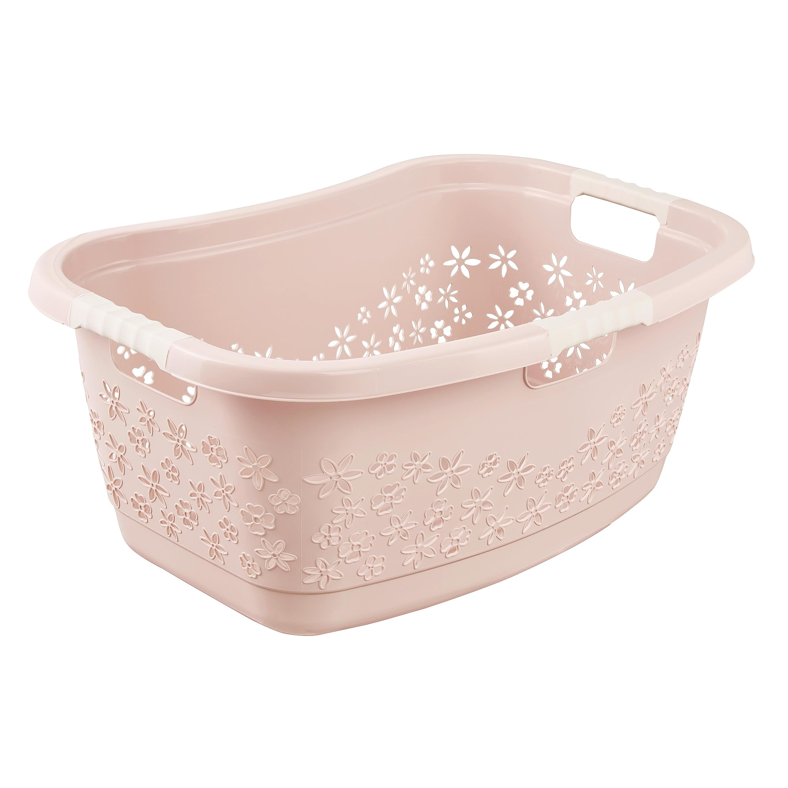keeeper Cesta per il Bucato Ergonomica con Decorazione Permeabile all'Aria, Morbidi Manici Antiscivolo, 50 L, Lasse, Nordic Pink (Rosa)
