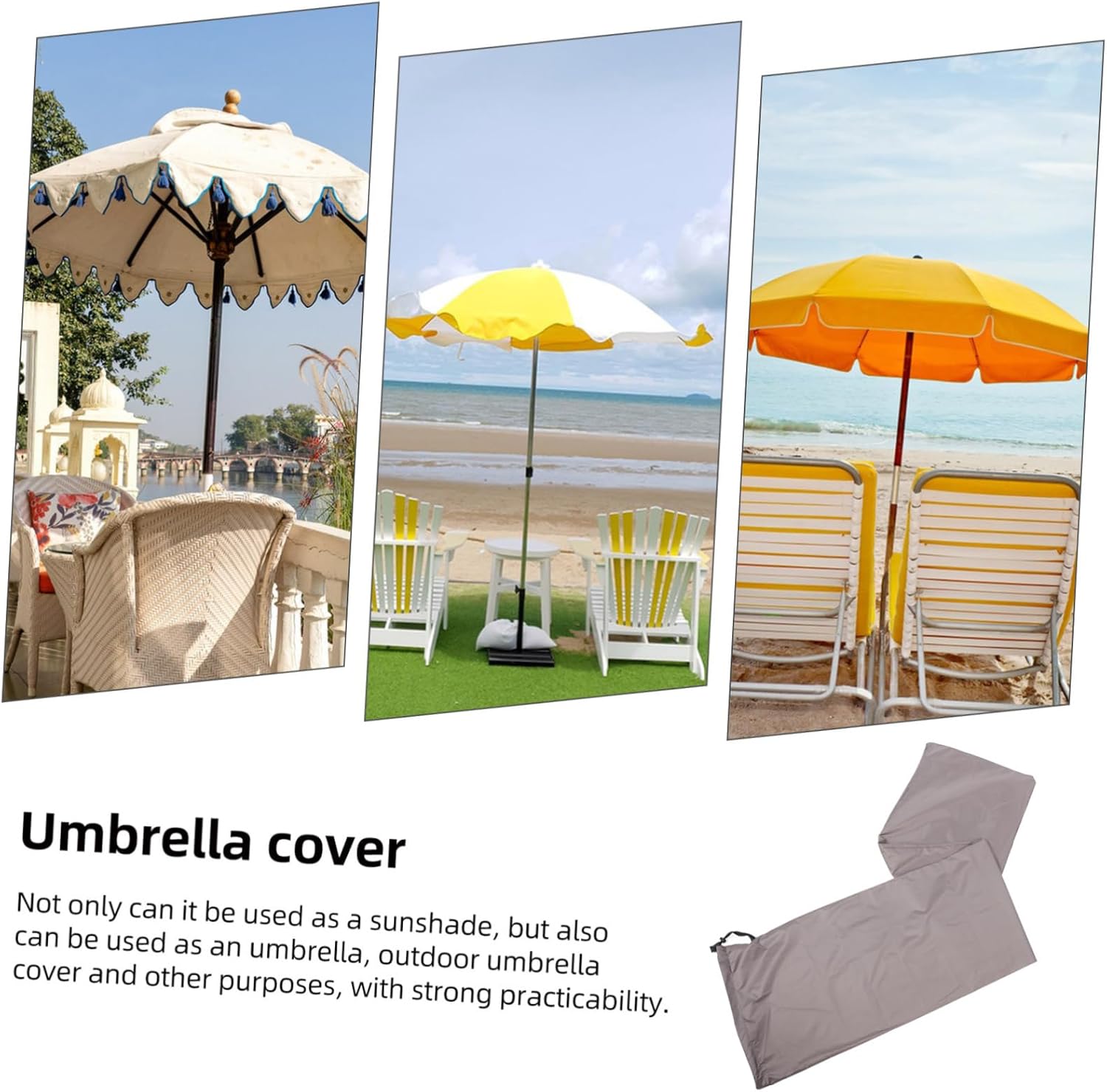 BESPORTBLE 3pcs Patio Parasol Cover Outdoor Umbrella Cover for Garden and Use for Weather Conditions
