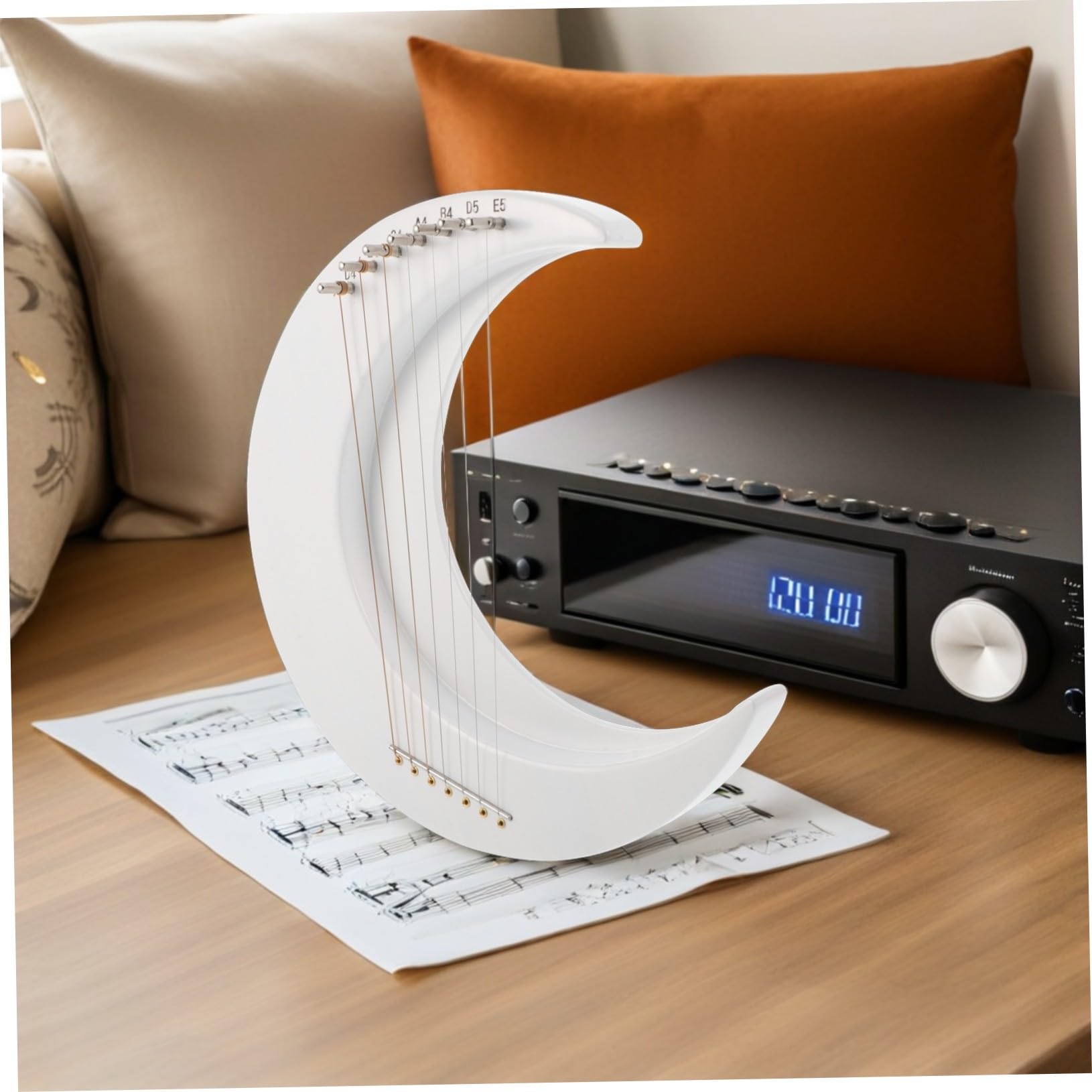 TOYANDONA Arpa Lira Lunare Corde Strumento Lira in Legno Con Chiave Di Accordatura Pratica Musicale Per Principianti Casa e Viaggi