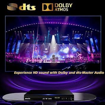 Blu Ray DVD Player, Full HD 1080P Blue Ray Player Play All DVDs & Region B/2 BluRay DVD Players UK, Support USB Flash Drive, Blu-ray Player with HDMI AV Coaxial Output