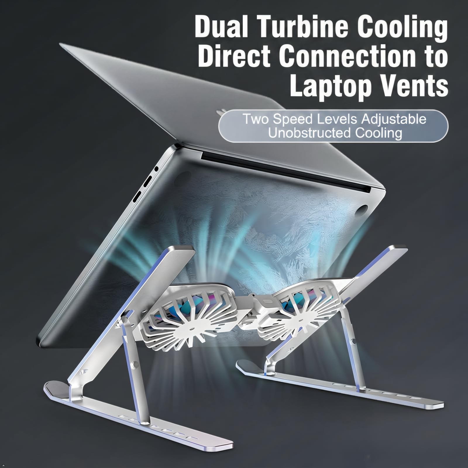 Soporte de refrigeración para portátil, doble ventilador, RGB, altura