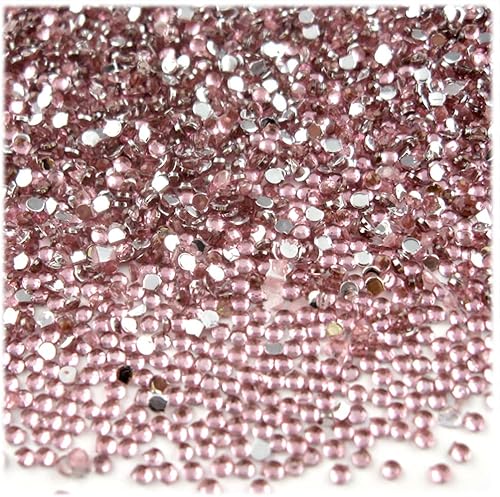 Miniatura 4 de The Crafts Outlet 5,000 diamantes de imitación redondos de 0.059 in para uñas, parte trasera plana, rojo rubí