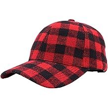 Classic Red-Black Baseball Caps Plaid-Checkered Baseball Hat Buffalo Christmas Hat for Women Men