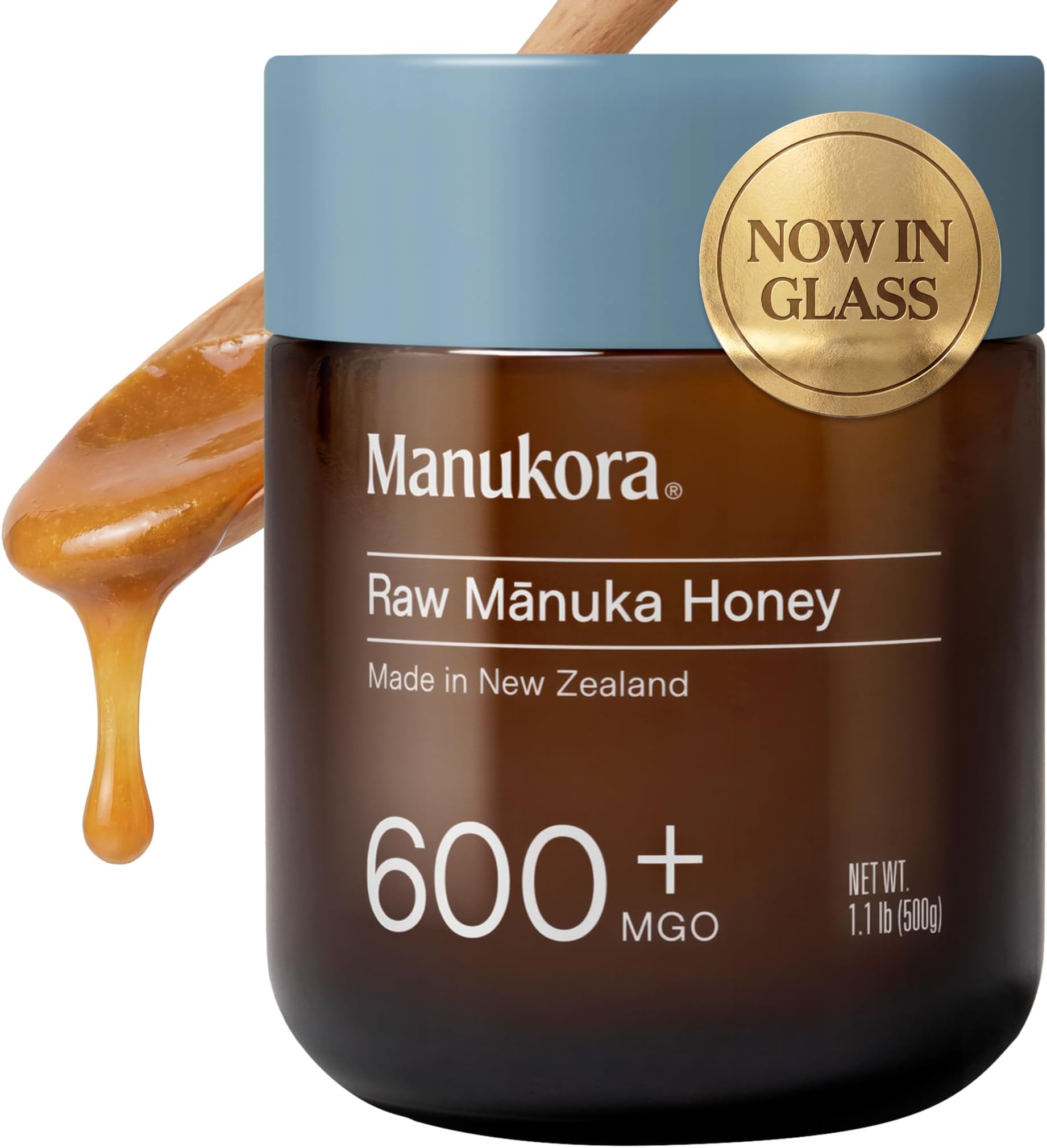 Manukora UMF 16+/MGO 600+ Raw Mānuka Honey (500g/1.1lb) Authentic Non-GMO New Zealand Honey, UMF & MGO Certified, Traceable from Hive to Hand