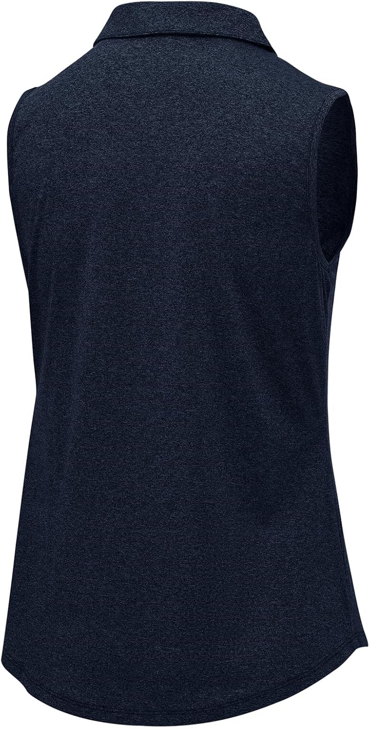 BGOWATU Women's Golf Shirts Sleeveless Polo Shirts Collared 3 Buttons Tennis Tank Tops UV Protection Quick Dry - Image 4
