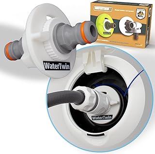 WATERTWIN Wohnmobil Wasser Tankadapter | Caravan Einfüllstutzen Zubehör | Wassertankdeckel mit doppelt Gardena Anschluss (Adapter für Tankdeckel 2-Pin D:78)