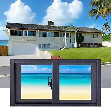 17X16 Black Basement Replacement Windows, Aluminum Sliding Window with Screen and Tempered Glass, Ventilation Windows for Sheds Chicken Coops, Bathroom Makeover Small Restroom