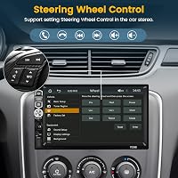 Hikity 1DIN Autórádió 7" Érintőképernyővel - Vezeték Nélküli CarPlay és Android Auto, Bluetooth 5.1, FM Rádió, Tolatókamera Bemenet, USB/TF/ 6