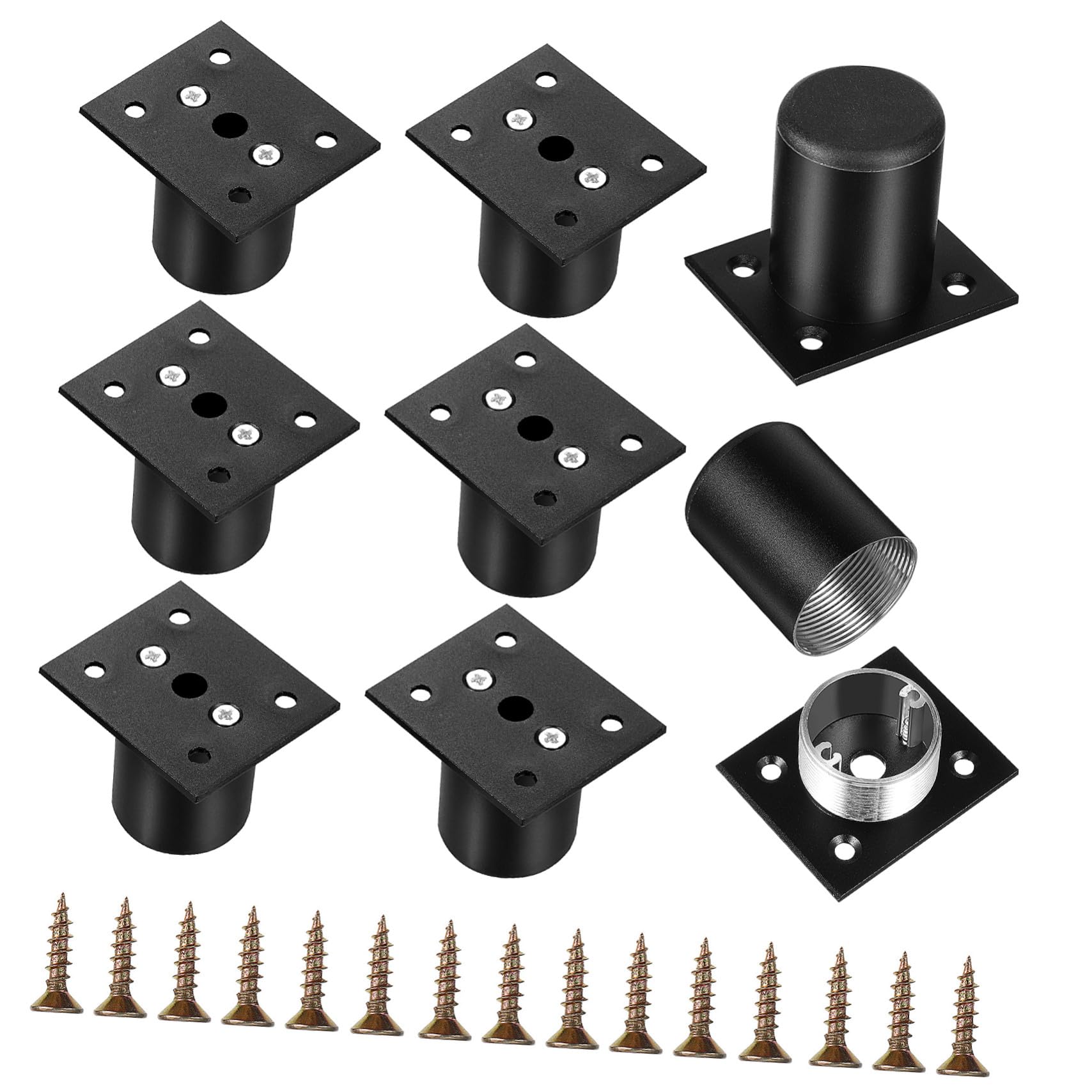 Pieds de meubles réglables en aluminium noir 5 cm pour armoire et banc DIY