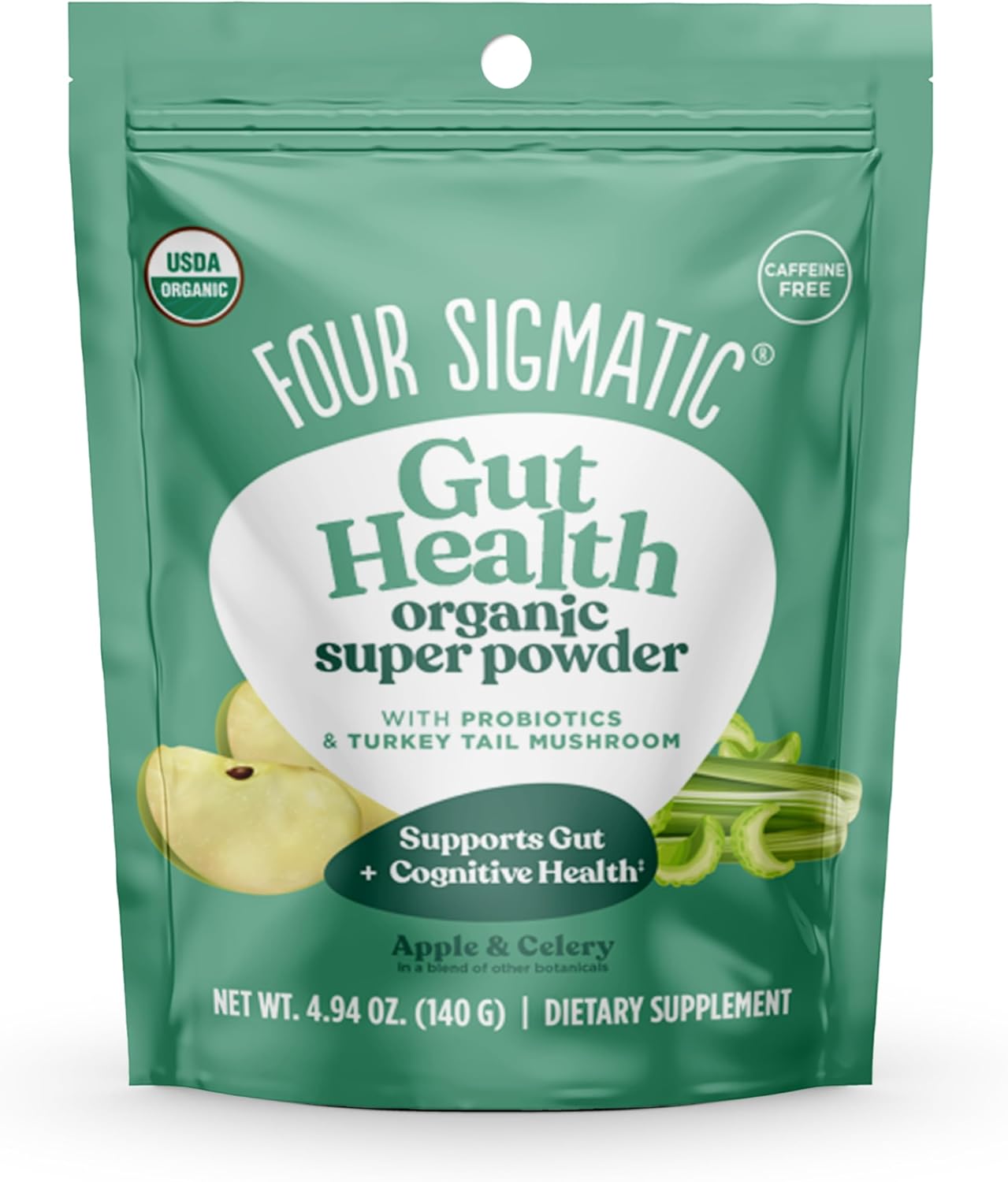 Four Sigmatic Organic Greens Powder | Greens Superfood Powder with Probiotics & Prebiotics | Super Greens with Moringa, Chaga & Turkey Tail | (4.94 oz.)