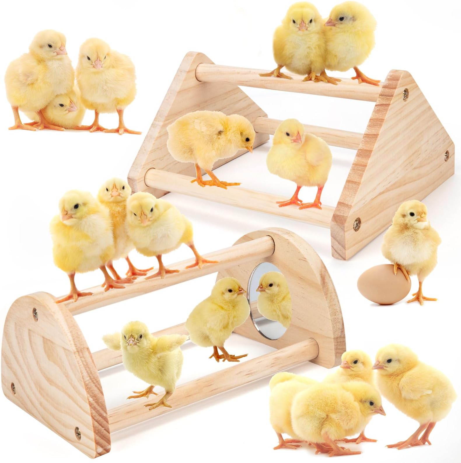 Chicken Perch Stand, 2PCS Sturdy Pine Chicken Roosting