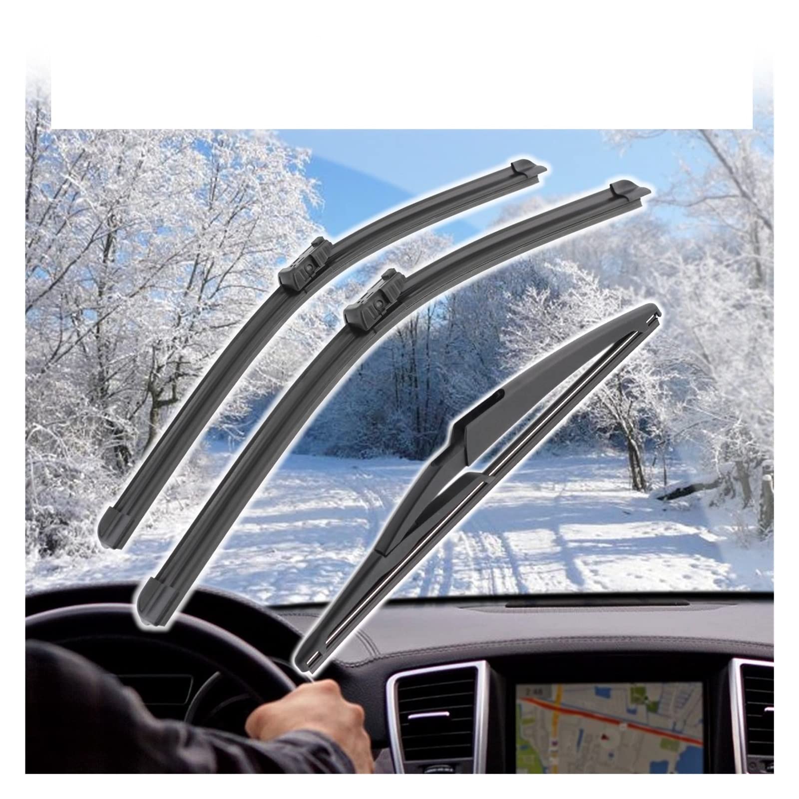Escobilla Limpiaparabrisas Delantera Coche Para P&eugeot para MK1 5008 2009 2010 2011 2012 2013 2014 2015 2016 30 "+ 28" + 11 "Limpiaparabrisas delantero y trasero.