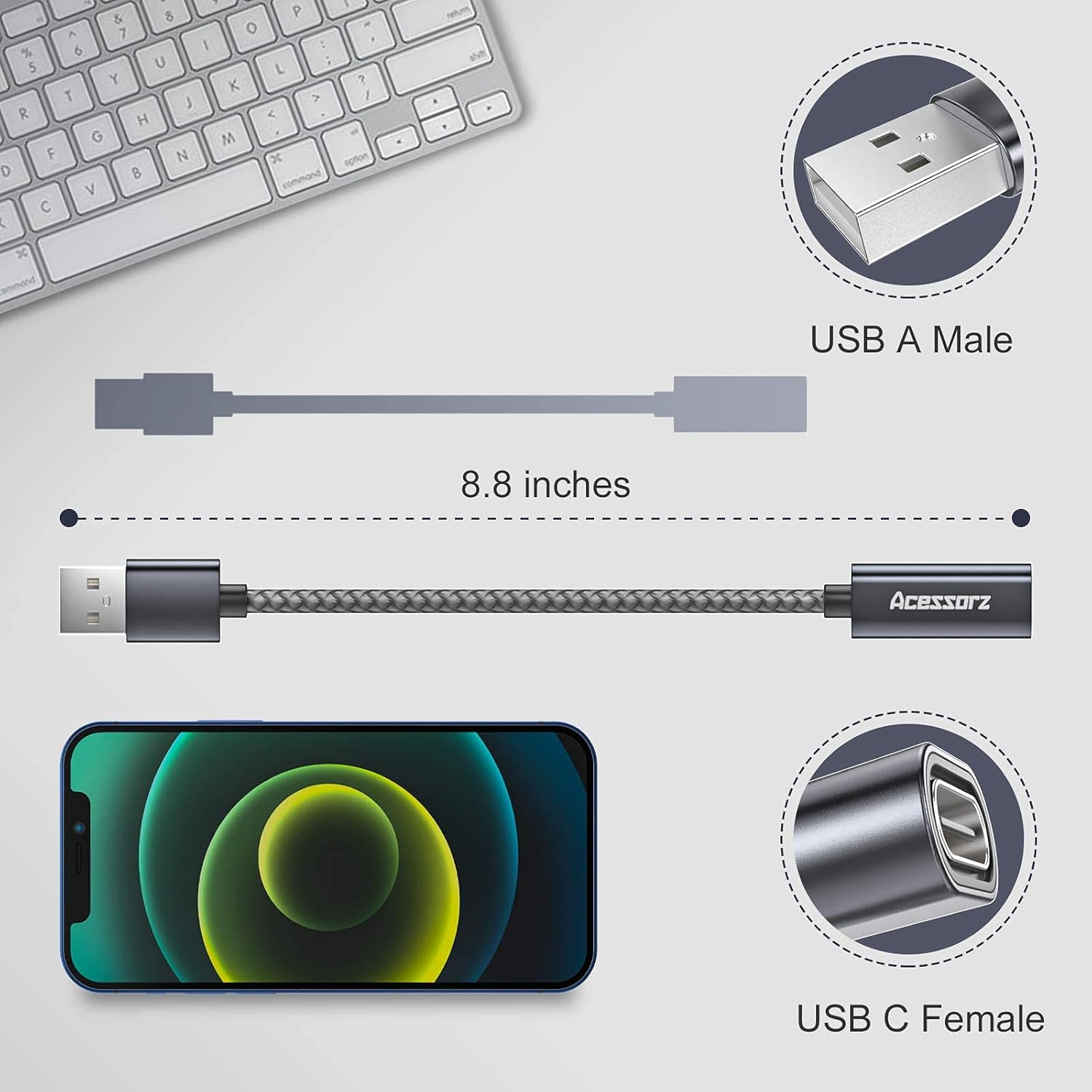 Up To 40% OFF USB C Female to USB Male Adapter 2 Pack, Acessorz Type C to A Charger Cable Adapter Support Magsafe Charger USB C to USB Connector Compatible with iPhone 11/12 Type-C Earphone New Arrivals USB C Female to USB Male Adapter 2 Pack, Acessorz Type C to A Charger Cable Adapter Support Magsafe Charger USB C to USB Connector Compatible with iPhone 11/12 Type-C Earphone