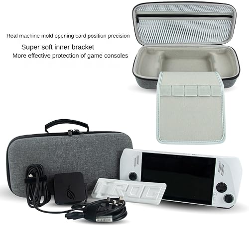 Miniatura 7 de Voikoli - Carcasa rígida de EVA compatible con Asus Rog Alloy 7 pulgadas 2023Asus Rog Ally X 2024, a prueba de golpes, elegante y duradera (gris)