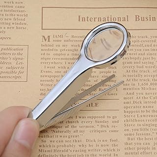 10X Handheld Tweezers Magnifying Glass Portable Stainless Steel Magnifier Precision Tweezers Loupe 25MM Optical Magnifier Glass Lens for Inspection Jewelry Coins Stamps Maps