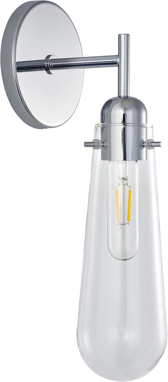 Linea di Liara Brixia Modern Sconce Wall Lighting Brushed Nickel Bathroom Wall Sconce Hallway Light Fixtures Indoor Wall Light Wall Lamp for Bedroom with Clear Glass Shade, UL Listed