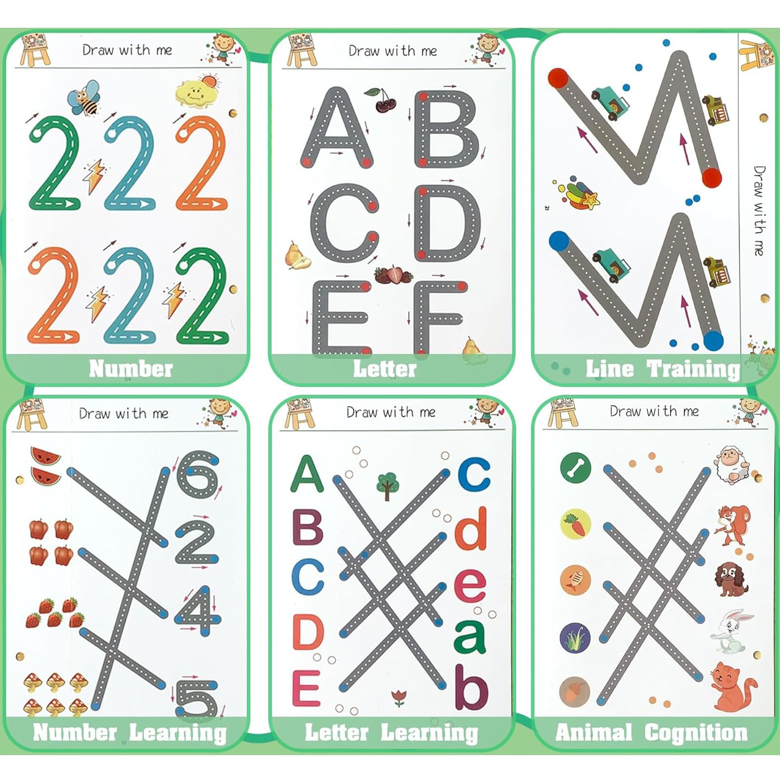 4PCS Scribble Smart Workbook,Reusable Preschool Workbook,Pencil Control Handwriting Practice Enhance Early Childhood Education with Hands-On Learning Activities - Image 5