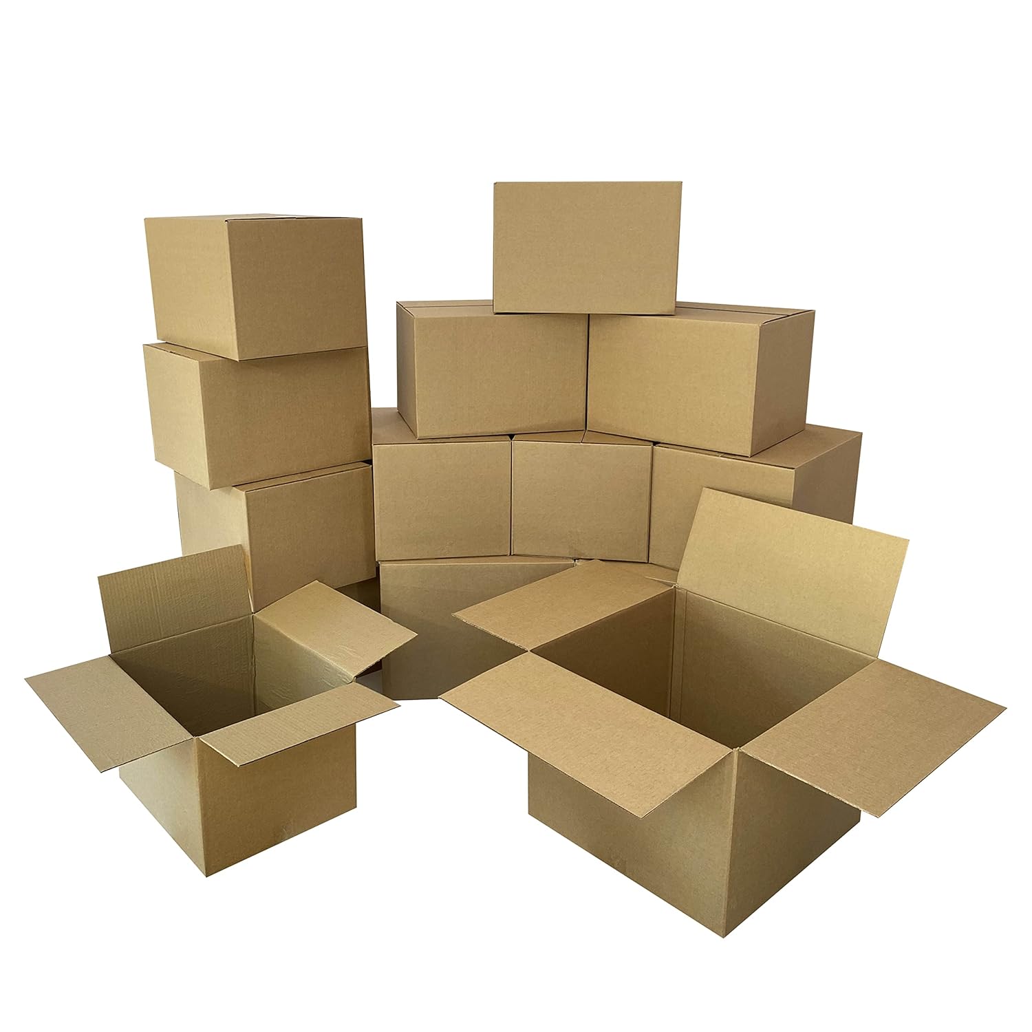 Uboxes Moving Boxes 1 Room Bigger Moving Kit - 14 Boxes Plus Supplies & Tape, Brown Kraft (1 Pallet of 24 Packs, 336 Count Total)