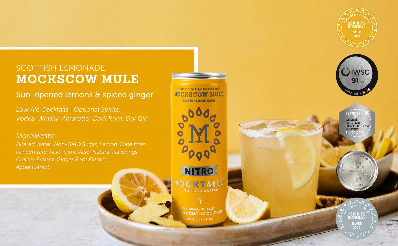 Amazon.com : NITRO Mocktails Moscow Mule (Pack of 4) | Award