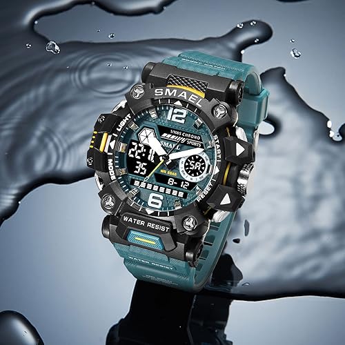 Miniatura 6 de AIMES Mens Watches Sports Outdoor Waterproof Military Watch for Men Tactical Watch Analog Digital Date Alarm Stopwatch Multi-Function Tactics Big