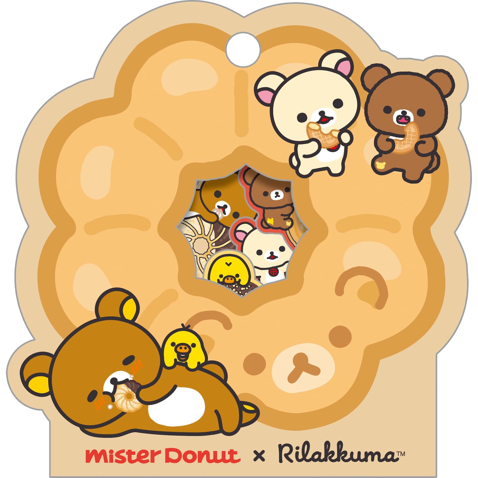 リラックマ 　ドーナツスクイーズ　ストラップ 6個 リラックマ ＆コリラ＆キイロ【ドーナツ6種＆アイス3種箱付