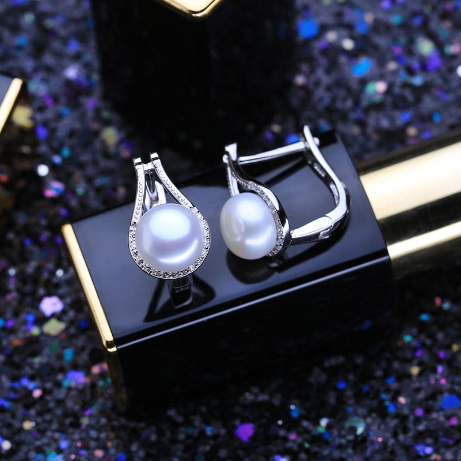 925 Sterling Silber Schmuck Sets Natürliche Perlen Clip Ohrringe Böhmische Anhänger Kette Halskette Für Frauen