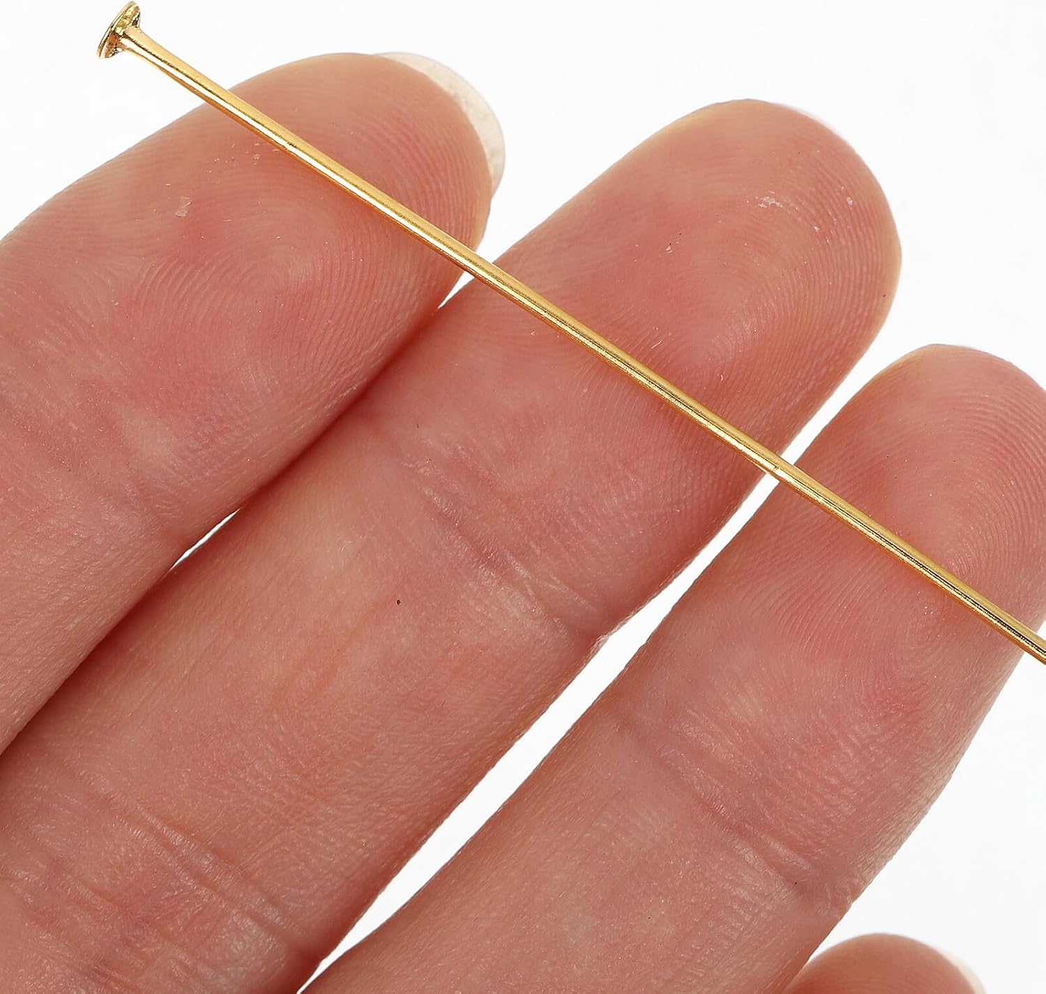 400pcs Metal Flat Head Pins for Jewelry Making Handcraft Beading Head Pins for DIY Dangle Earrings Gold for Craft Accessories and Beadwork