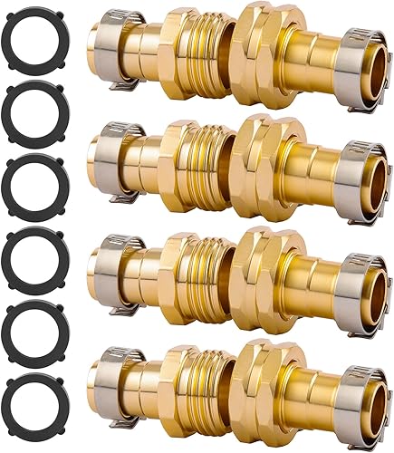 Conector de reparación de manguera de jardín con abrazaderas, apto para accesorios de manguera de jardín macho y hembra de 34 pulgadas o 58