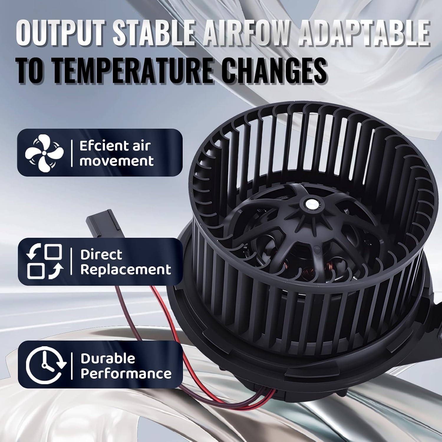 Front HVAC Heater Blower Motor Assembly Compatible with Mercedes-Benz C250 C300 C350 C63 AMG CLS400 CLS550 E250 E300 E350 E400 E550 GLK250 GLK350 SL400 SL450 SL550 & More #2128200708