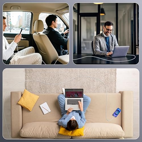 Miniatura 6 de Cable USB C a USB C, Carga Rápida de 240W 333 Pies Paquete de 3 Cable Cargador Tipo C, Cable Cargador de Teléfono USB C para iPhone 17 16 15 Pro Max