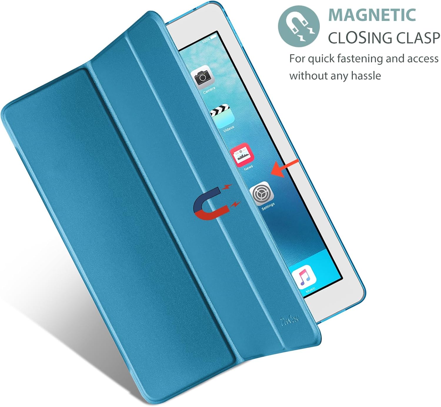 ProCase Smart Case for iPad Pro 12.9 Inch 1st and 2nd Generation (2015 and 2017 Model), Stand Cover Support Auto Sleep/Wake -Lightblue