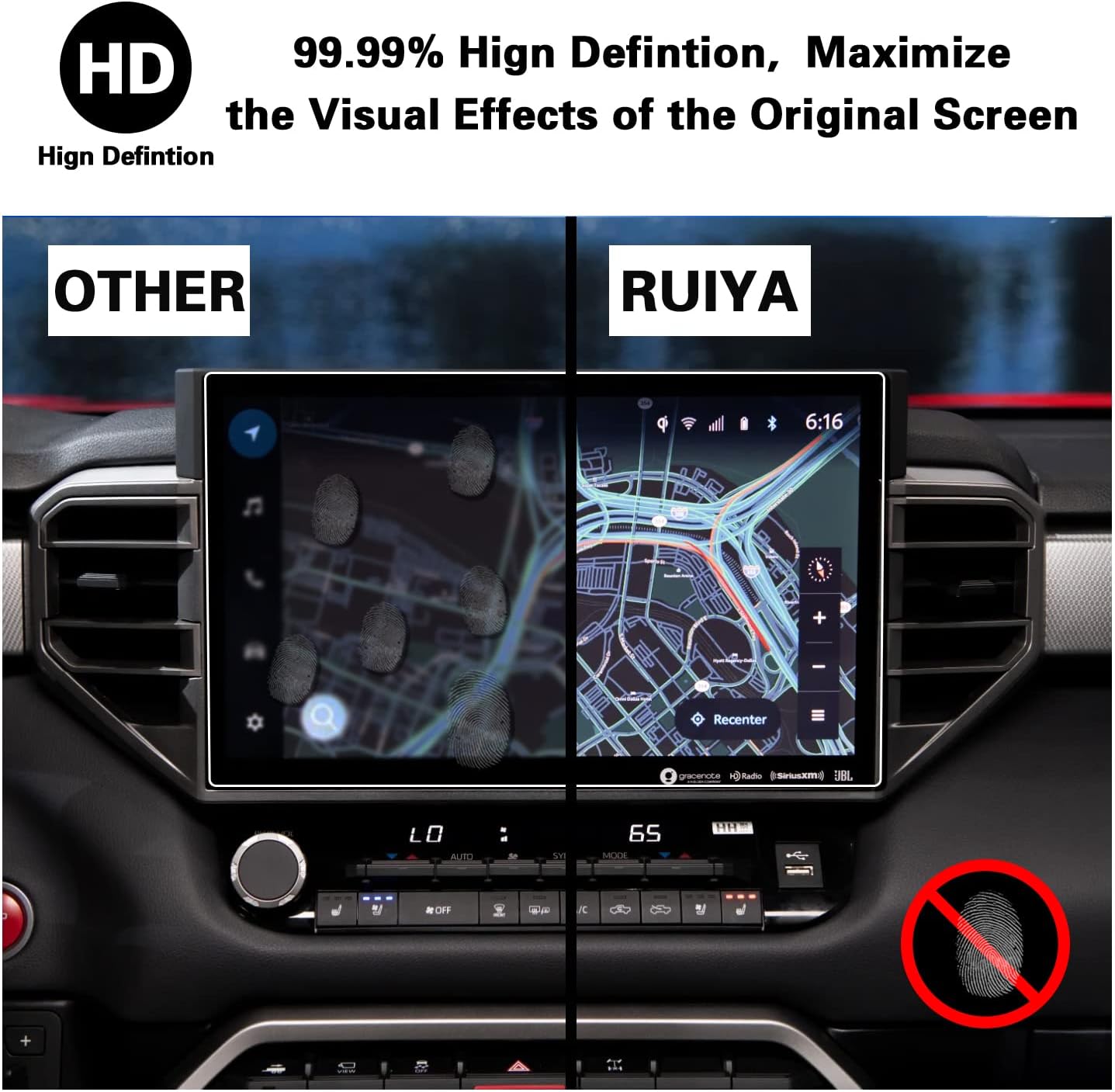 ruiya screen protector for 2022 2023 tundra 14inch gps infotainment touchscreen t oyota tundra accessories 9hd tempered glass compaitble with 2022 202