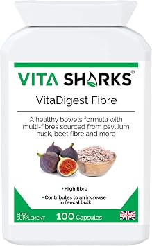 VitaDigest Fibre - كبسولات ألياف نباتية عالية النظام الغذائي للأمعاء النقية الصحية وأمبير. زيادة السائبة البرازية مع ألياف قشرة السيلليوم وبذور الكتان وأمبير. الشمندر - كوشر