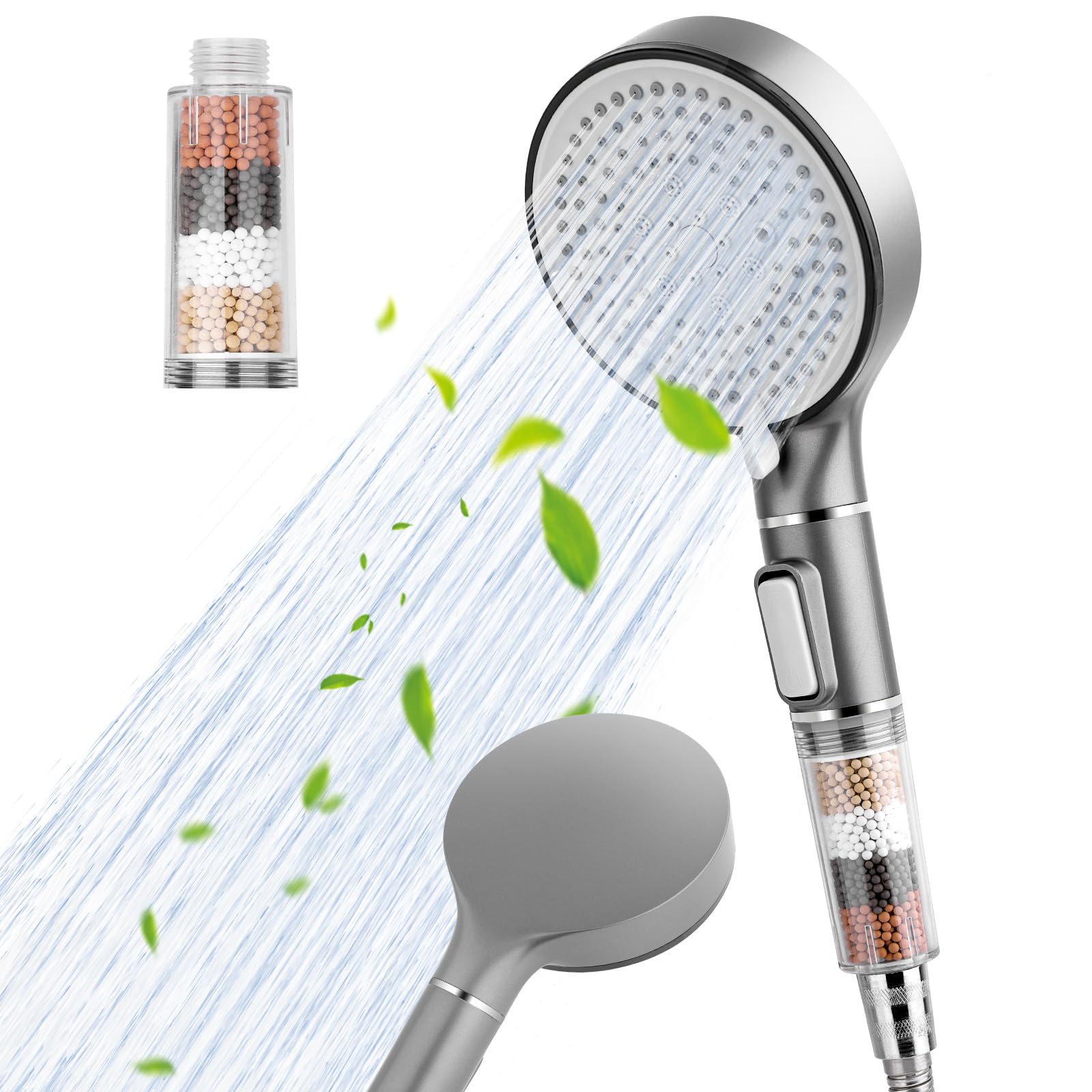 Pommeau De Douche Haute Pression Avec Filtre - 5 Modes Et Arrêt D'eau Instantané Pour Une Douche Saine !