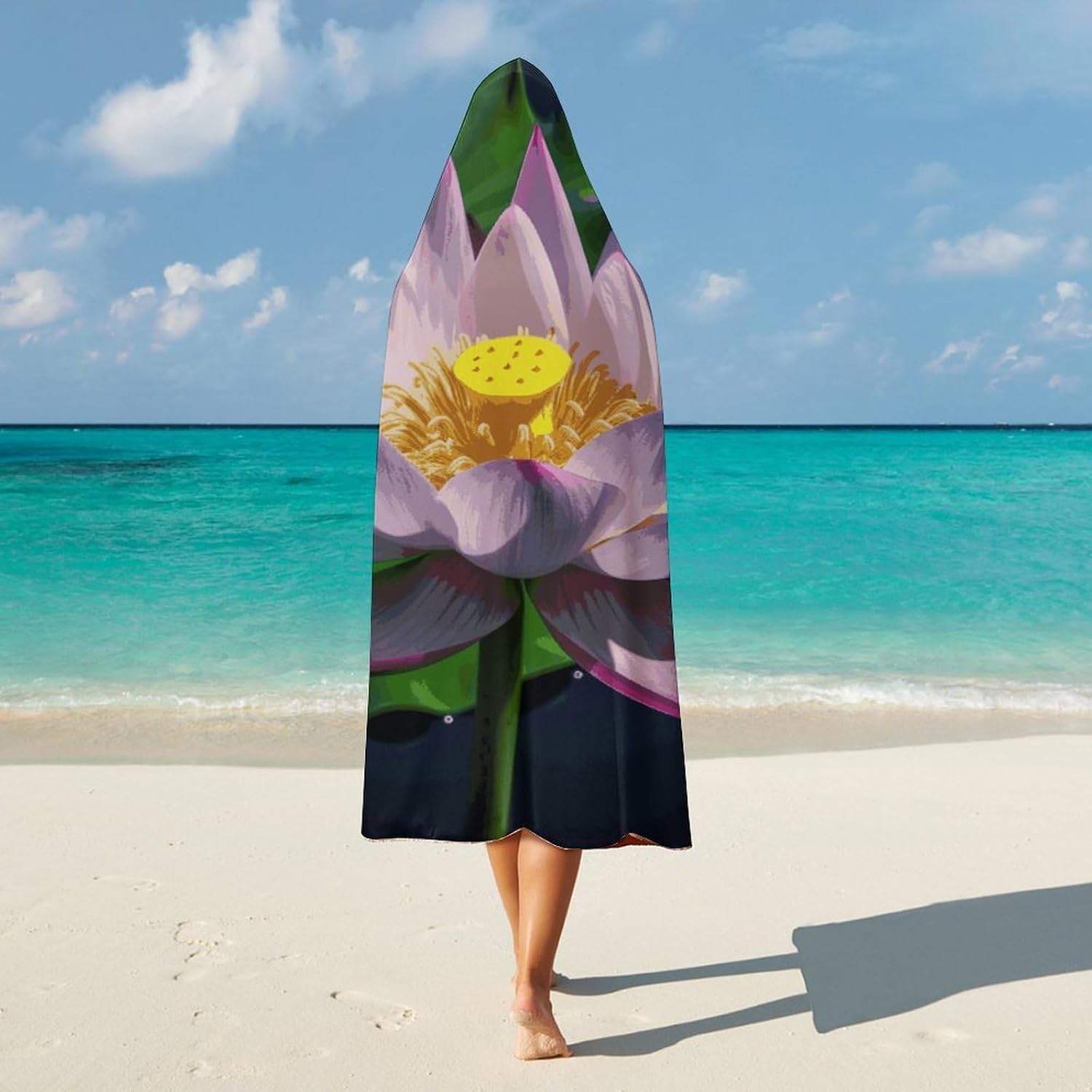 Lotus2 Hooded Blanket Cozy And Functional,Wearable Blanket Hoodie for Women Men,Blanket Poncho Presents50 x60