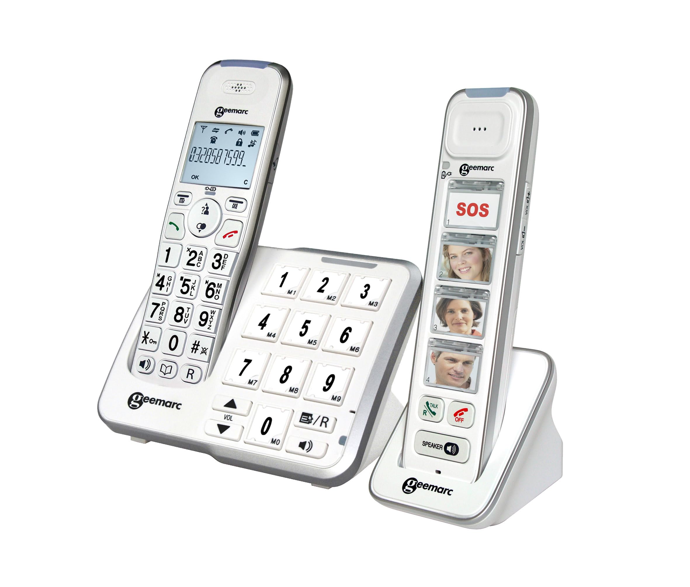 Geemarc Pack Mobility Photo 295 – Verstärktes Festnetztelefon und zusätzlicher Mobilteil mit großen Fototasten für ältere Menschen – Niedriger oder mittlerer Hörverlust