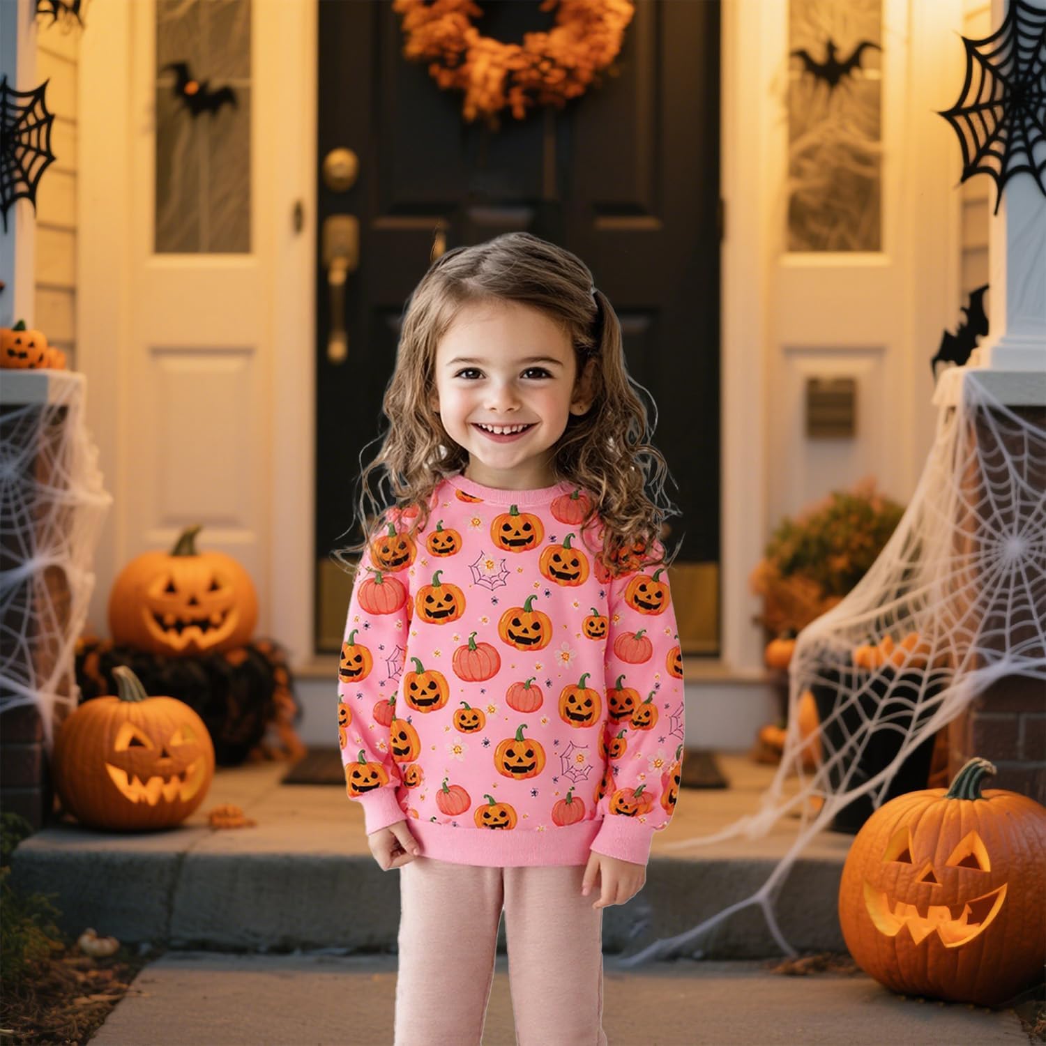 Kids Halloween Sweatshirt Toddler Boys Girls Pumpkin Bat Dinosaur Monster truck Graphic Crewneck Pullover Shirt 2-7t - Image 3