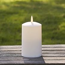 Lights4fun TruGlow® Medium Outdoor Waterproof Flameless LED Pillar Candle Battery Operated with Timer 12.5cm