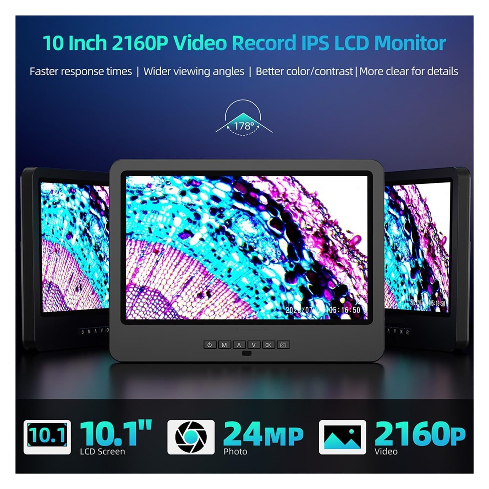 Z Endoskopem Mikroskop Cyfrowy UHD 2160P HDMI 5000X 10.1 LCD 5 Obiektywami Biologiczny W Laboratorium Domowym Wyraźny Precyzyjny Szczegóły Bez Wysiłku