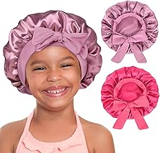 YANIBEST 2 PCS Baby Bonnet Silk Satin Bonnet for Kids Sleeping Cap Curly Natural Hair Silk Bonnets for Girls Boys Infant