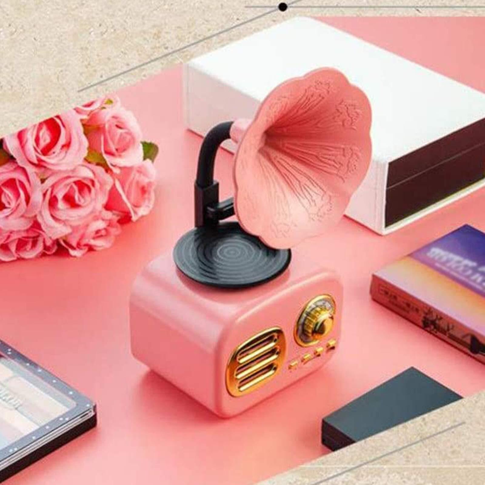 Enceinte Bluetooth - Phonographe Rétro Jukebox Radio Mini Portable Sans Fil Stéréo avec Son HD Bluetooth 4.1 Design Vintage pour Maison et Voyage
