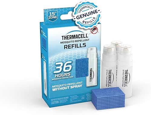 Thermacell Mosquito Repellent Refills Compatible with Any Fuel-Powered Thermacell Repeller Highly Effective, Long Lasting, No Spray, No Scent, No