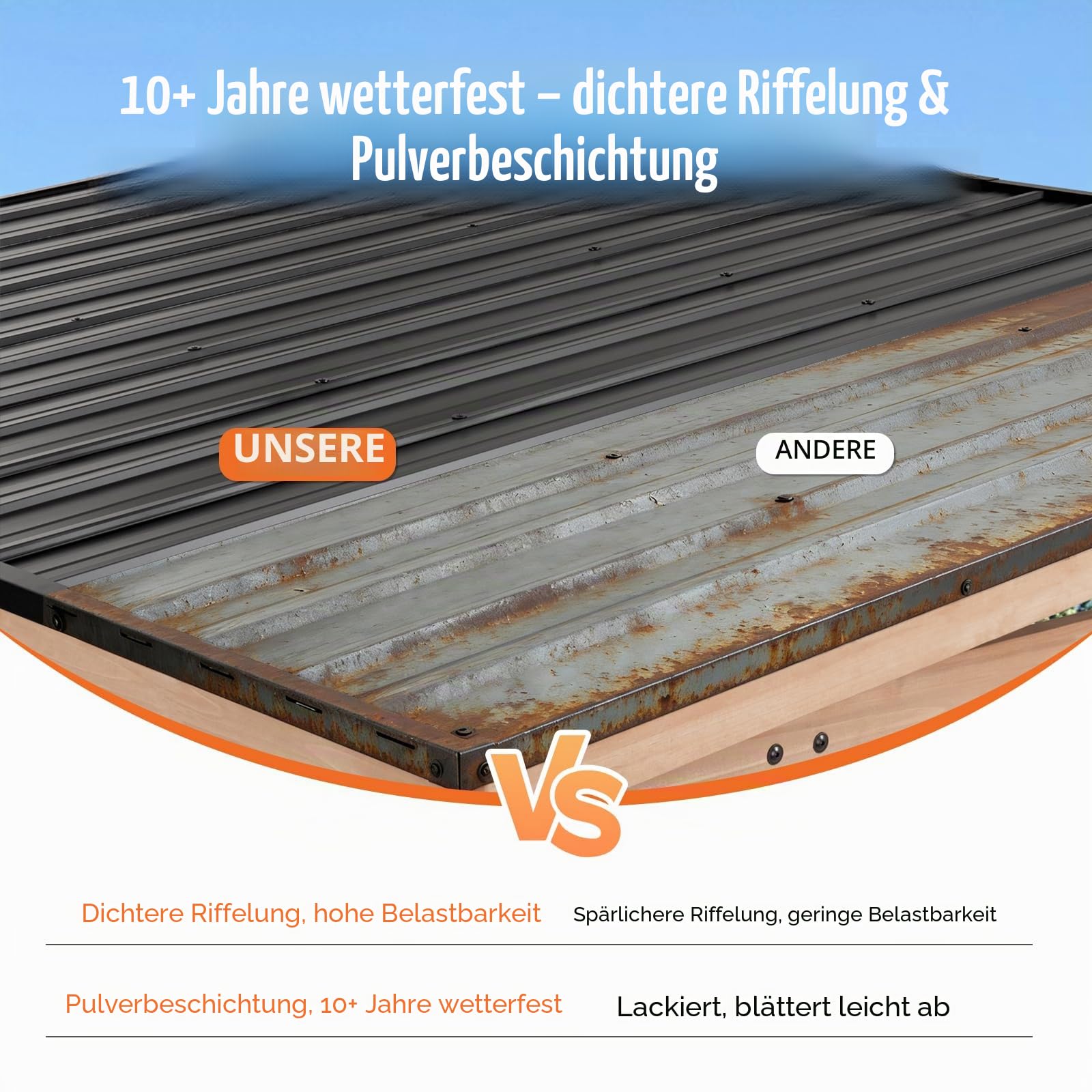 CHARMELEON Zedernholz-Gazebo 3,05 x 3,66 m, Holz-Grill-Gazebo mit geneigtem galvanisiertem Stahldach, dauerhaftes festes Terrassenpavillon für draußen, Hinterhof, Garten, überlegene Schnee- und