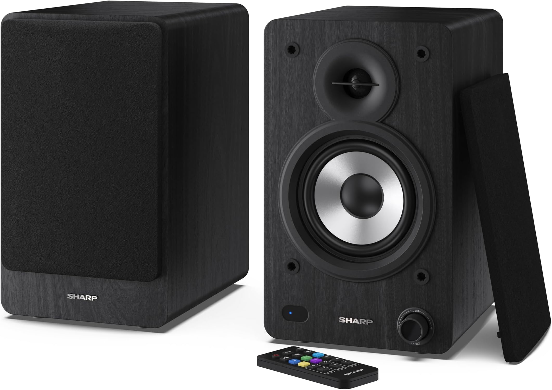 CP-SS30(BK) 60W RMS (2x 30W) 2-way Active Bookshelf Speakers - Wireless Studio Monitors with Bluetooth v5.0 Audio Streaming, USB Playback, Optical, AUX & RCA input - Black