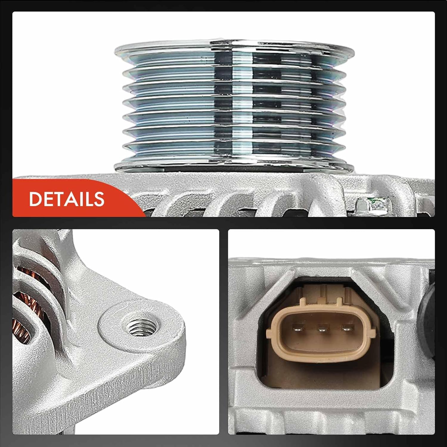 A-Premium Alternator Compatible with Nissan Murano 2016, Pathfinder 2017-2020, Maxima 2019-2022 & Infiniti QX60 2017-2020, 3.5L, 12V 150A 7-Groove Pulley Clockwise, Replace# A003TJ4691ZC, 23100-9UA0A