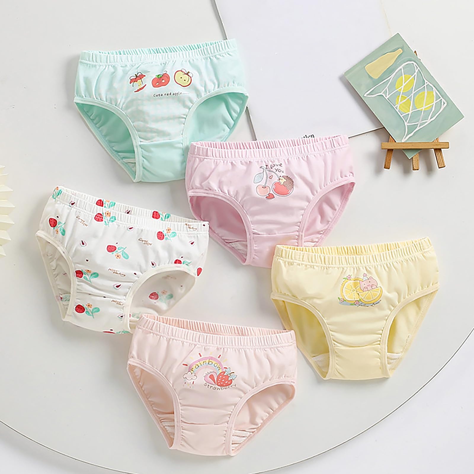 Genérico Bragas Niña 4-12 Años Braguitas Adolescentes Niña Dibujos Animados Panties Cintura Elástica Ligero Ropa Interior Calzoncillos Transpirable Comoda Verano Deportiva