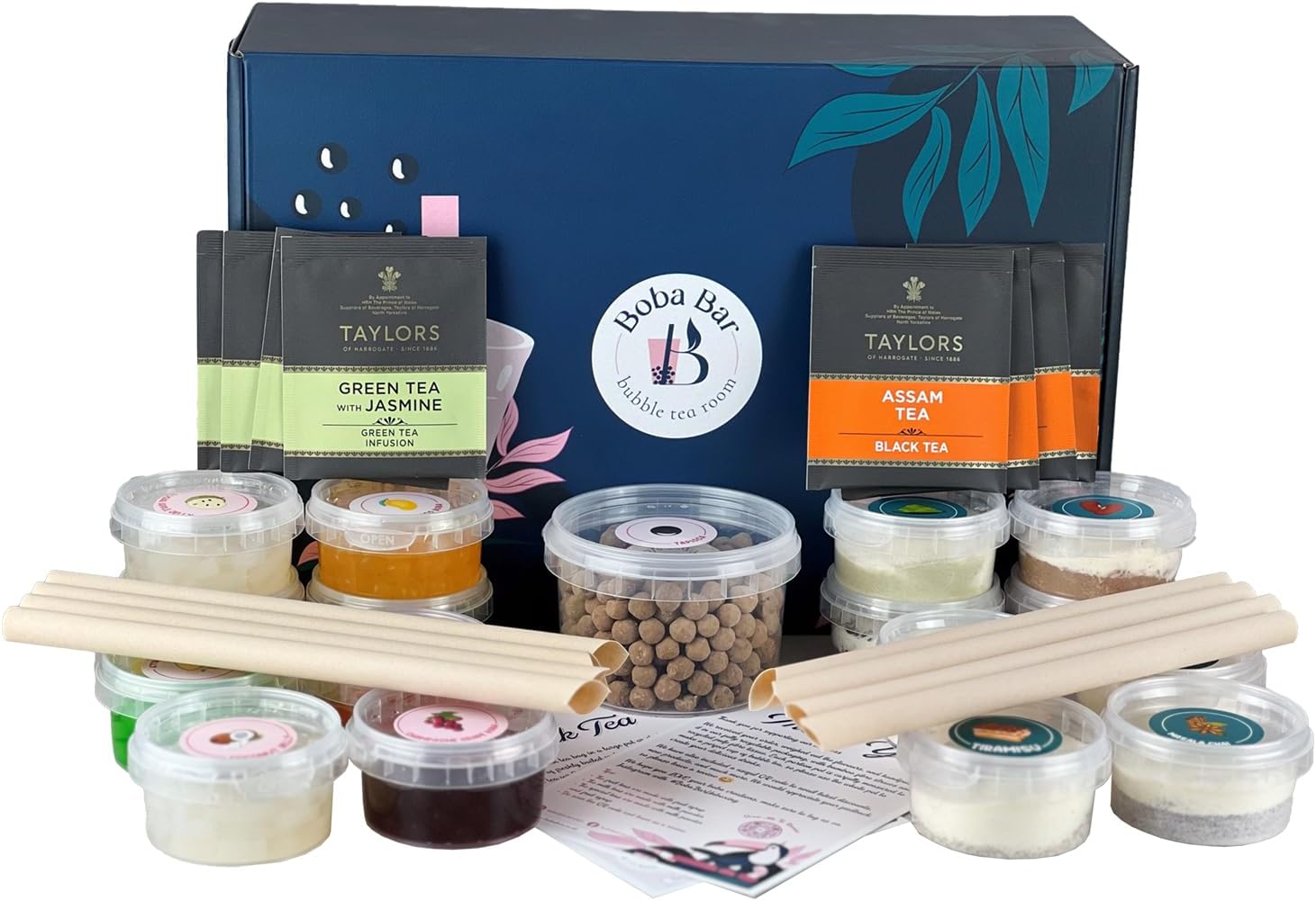 Pearlicious Milk Bubble Tea Kit (Serves 8 x 500 Ml Drinks) - Includes a Variety of Milk Tea Flavors, Popping Boba and Jelly Toppings | Gluten-Free | Contains Tapioca Pearls and Tea Bags